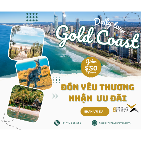 Du lịch Gold Coast - Ưu đãi tặng ngay 50$ cho 142 người cùng V-A Travel